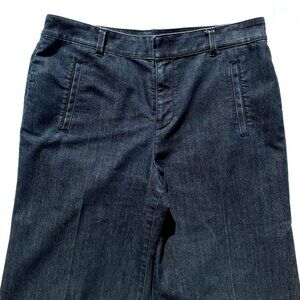 Women’s Ann Taylor LOFT Dark Wash Stretch Denim Wide Leg Trouser Jeans Size 14